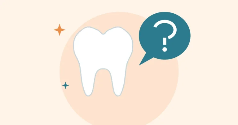 Illustration of a tooth with a question mark speech bubble